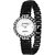 howdy Crystal Studded Analog White Dial Black Watch- for - Women's  Girl's ss303
