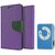 Samsung Galaxy A3 (2016) Mercury Wallet Flip Cover Case (PURPLE) With Mini MP3 Player