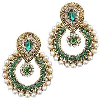 Youbella Designer Green Traditional Pearl Earrings Online Get Youbella Designer Green Traditional Pearl Earrings
