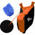 Ak Kart Black  Orange Bike Body Cover With Microfiber Vehicle Washing Hand Cloth For Bajaj CT 100