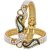 Bhagya Lakshmi Dancing Peacock Pearl Studded American Diamond Gold Plated Bangles For Women-YBBN9227D