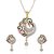 YouBella CZ Designer Peacock Pendant Set with Chain and Earrings