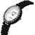 howdy Crystal Studded Analog White Dial Black Watch- for - Women's  Girl's ss303