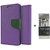 Micromax Bolt D320 Mercury Wallet Flip Cover Case (PURPLE) WITH CLEAR EARPHONE