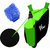 Ak Kart Black  Green Bike Body Cover With Microfiber Vehicle Washing Hand Cloth For Yamaha YZF R15 S