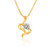 Aarohi Gold Plated Australian Diamond Heart Pendant with Chain