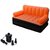 Skyshop - Airsofa Cum Bed 5 In 1 Pvc Air Multipurpose Orange Pp Doublebed Booster Kids Sleeping Mattress Travel Lounge Seat Carbed With Electric Pump Pp 3 Seater Inflatable Sofa (Color - Orange)