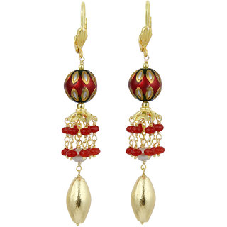                       Pearlz Ocean Gorgeous 3 inches Pearl Earrings For Women                                              