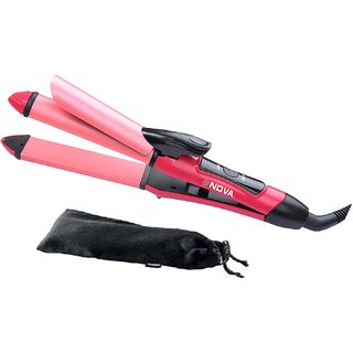 Buy Nova NHS-800 2 in 1 Hair Straightner Curler (Pink) Online @ ₹1395 from  ShopClues