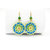 Crochet earrings- Crochet jewelry - Fashion crochet  - Round earrings - Green, blue and yellow