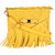 Kleio Designer Metal Bow Fringe Sling Bag (Yellow)