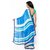 Triveni Blue Chiffon Printed Saree With Blouse