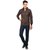 Nu abc Brown PU Leather Jacket For Men