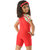 Red one piece gorgeous swim wear with cute cartoon character