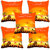 meSleep Happy Dussehra Multi Color  Digital Printed Cushion Cover (16x16)-Set Of 5