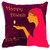 meSleep Brown Happy Diwali Cushion (With Filling - 16x16 Inches)