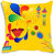 meSleep Yellow Happy Diwali Cushion (With Filling - 16x16 Inches)