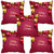 meSleep Pink Merry Christmas  Digitally Printed Cushion Cover (16x16)-Set Of 5