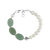 Pearlz Ocean White Fresh Water Pearl And Green Aventurine Bracelet For Girls
