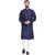 Even Navy Blue Cotton Long Casual Kurta for Men