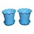 MALHOTRA PLASTIC ORCHID POT 350 - SET OF 2 PCS WITH DRIP TRAY COLOR SKY BLUE (12 Inch)