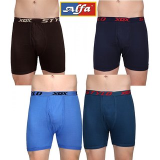 Alfa Stylo Cotton H back long Trunk OE- Pack of 4 (Assorted Color)