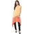 Janasya Peach Plain Crepe Straight Kurti