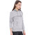 Campus Sutra Grey Solid Long Sleeve Cotton Hooded Sweatshirt For Women
