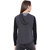 Campus Sutra Grey Solid Cotton Hooded Jacket For Women