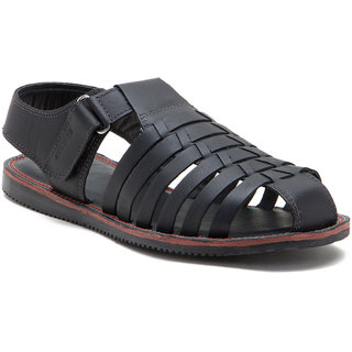 red tape mens leather velcro closure sandals