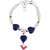 Pearlz Ocean Freshwater Pearl, Dyed Lapis Lazuli And Jade 7 Inches Bracelet For Girls