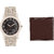 Crude Smart Combo Analog Watch-rg574 With Brown Leather Wallet
