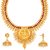 Spargz Laxmi Gold Brass Kempu Stone Pearl Necklace Set For Women AINS 100