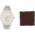 Crude Smart Combo Analog Watch-rg579 With Brown Leather Wallet