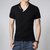 Zembo Men's V-neck Half Sleeve Black  T-Shirt