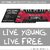 Mahindra Live Young Live Free White Reflective Radium Decal + FUEL LID DECAL