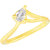 Shining Jewel Gold Plated Pearshape American Diamond Finger Ring (SJ4094)