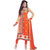 Trendz Apparels Orange 60 gm Georgette Straight Fit Salwar Suit