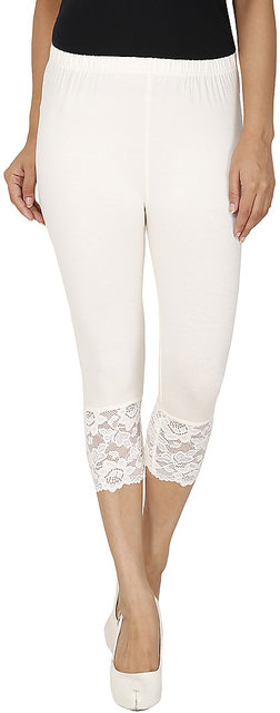 White Cotton Lycra Plain Capri at Rs 78/piece, Capri Legging in New Delhi