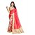 Styloce Red Bhagalpuri Silk Floral Saree With Blouse