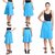 Knee Length Long Woven Embellished Flower Petals Work Formal Semi-Formal Party Multi-purpose Straight Stitched Sky Blue