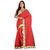 Threads Red Art Silk Printed Saree With Blouse
