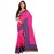 Threads Pink Art Silk Printed Saree With Blouse