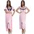 Belle Nuits Women's Solid Baby Pink Nighty with Robe