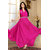 1 Stop Fashion Pink Resham Embroidery Georgette Semi- Stitched Gown