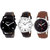 DCH NWC-9 Stylish 3 Leather Watches For Men's/Boys