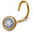Ultimate Gems White CZ Diamond Over Gold Plated Nose Pin