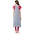 Janasya Grey Plain Crepe Straight Kurti