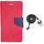 Mercury Wallet Flip Cover Case Motorola Moto X PLAY (RED) With usb data cable