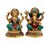 Creative Crafts Brass Figurine Ganesh Lakshmi Idol Set with Stone Work Hindu God Statue Home Decorative Handicraft Corporate/Diwali Gift  Showpiece